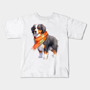 Burnese mountain winter dog Kids T-Shirt